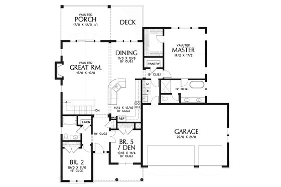 Floor Plan - Main Floor for Cottage House Plan #48-969 - 5 bed, 3 bath