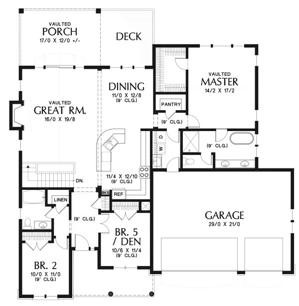 Architectural House Design - Cottage Floor Plan - Main Floor Plan #48-969