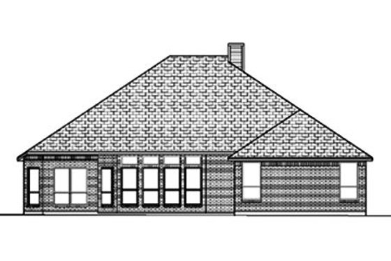 Exterior - Rear Elevation for Traditional House Plan #84-369 - 4 bed, 2 bath