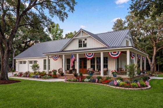 Exterior - Front Elevation 3 for Barndominium House Plan #430-416 - 3 bed, 2.5 bath