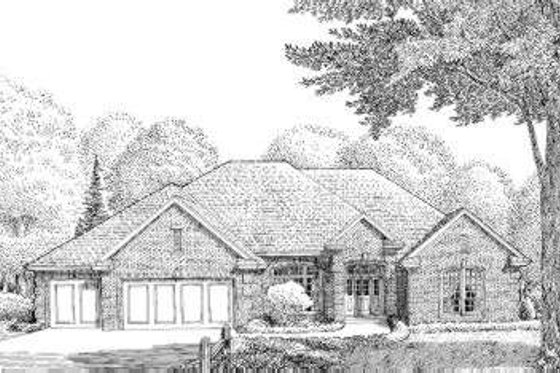Exterior - Front Elevation for Traditional House Plan #310-206 - 4 bed, 3 bath