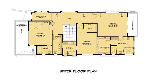 Contemporary Floor Plan - Upper Floor Plan #1066-149