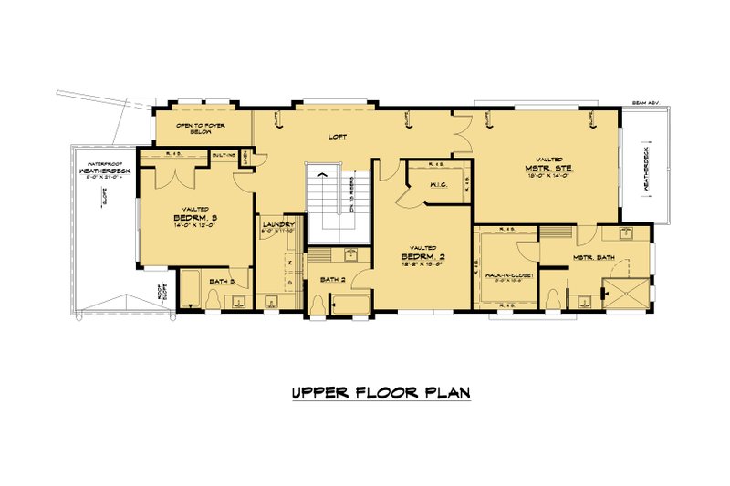 House Design - Floor Plan - Upper Floor for Contemporary House Plan #1066-149 - 3 bed, 3 bath