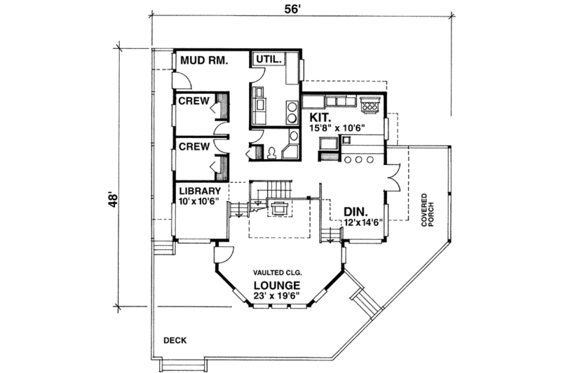 Architectural House Design - Floor Plan - Main Floor House Plan #118-104 - 6 bed, 3 bath