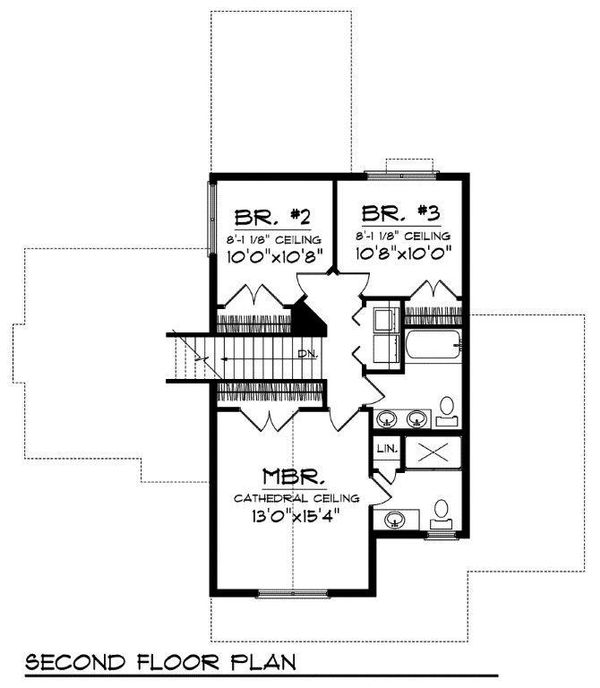 Home Plan - Traditional Floor Plan - Upper Floor Plan #70-725