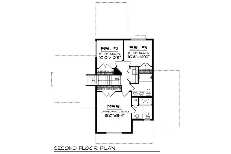 Home Plan - Floor Plan - Upper Floor for Traditional House Plan #70-725 - 3 bed, 2.5 bath