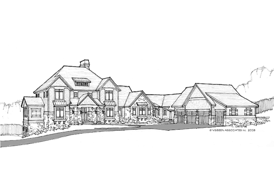 Exterior - Front Elevation 3 for Craftsman House Plan #928-173 - 6 bed, 4 bath