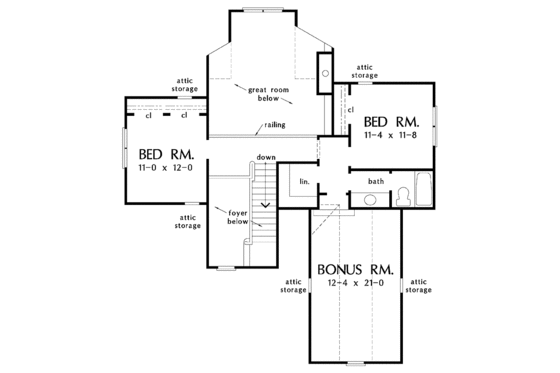 Floor Plan - Upper Floor for Victorian House Plan #929-715 - 3 bed, 2.5 bath