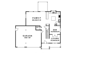 Floor Plan - Main Floor for Craftsman House Plan #943-36 - 3 bed, 2.5 bath