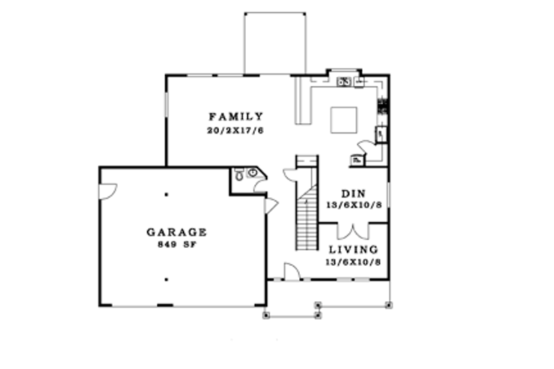 Home Plan - Floor Plan - Main Floor for Craftsman House Plan #943-36 - 3 bed, 2.5 bath