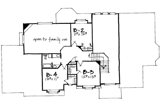 Floor Plan - Upper Floor for Traditional House Plan #308-188 - 4 bed, 2.5 bath