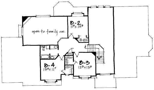 Traditional Floor Plan - Upper Floor Plan #308-188