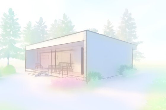 Exterior - Front Elevation 4 for Modern House Plan #549-34 - 2 bed, 1 bath