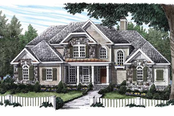 Exterior - Front Elevation 3 for Country House Plan #927-567 - 4 bed, 3.5 bath