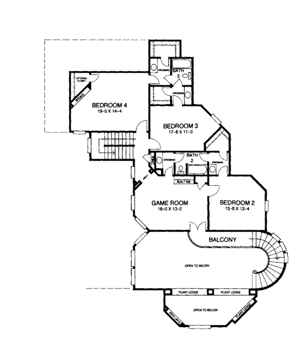 House Design - European Floor Plan - Upper Floor Plan #952-79