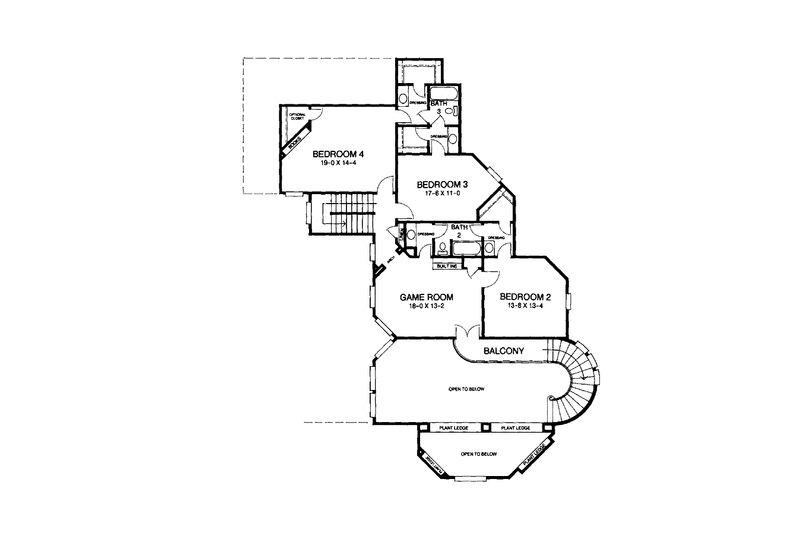 Dream House Plan - Floor Plan - Upper Floor for European House Plan #952-79 - 4 bed, 3 bath