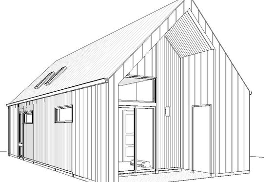 Exterior - Rear Elevation 1 for Modern House Plan #895-146 - 1 bed, 1 bath