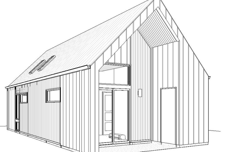 Home Plan - Exterior - Rear Elevation 1 for Modern House Plan #895-146 - 1 bed, 1 bath