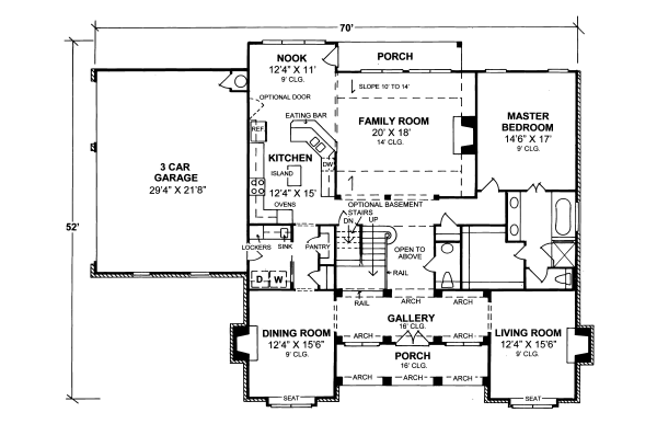 Dream House Plan - Southern Floor Plan - Main Floor Plan #20-336