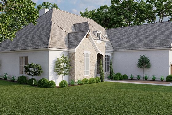 Exterior - Front Elevation 3 for European House Plan #923-302 - 4 bed, 4.5 bath