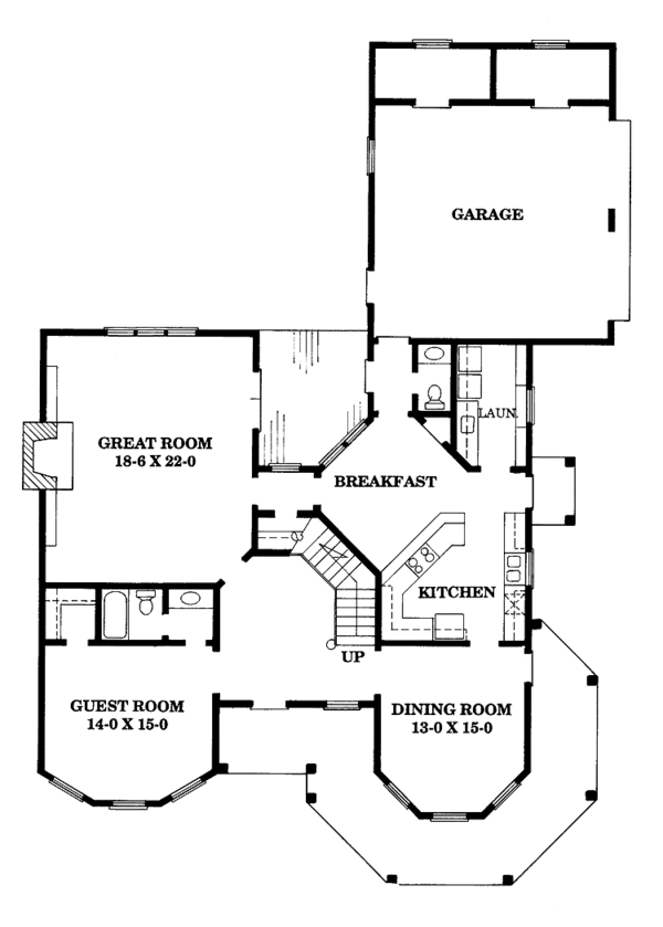 House Design - Victorian Floor Plan - Main Floor Plan #1047-25