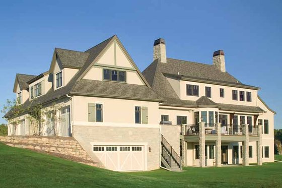 Exterior - Rear Elevation 1 for European House Plan #928-66 - 4 bed, 3.5 bath