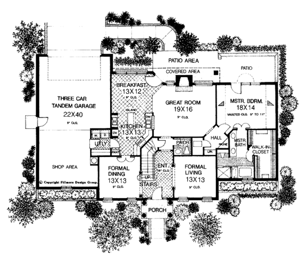 Architectural House Design - Classical Floor Plan - Main Floor Plan #310-1151