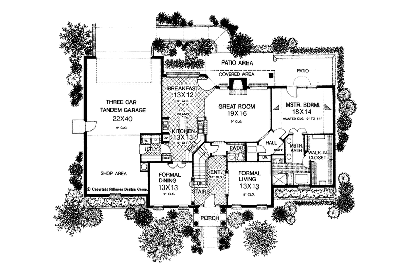 Dream House Plan - Floor Plan - Main Floor for Classical House Plan #310-1151 - 4 bed, 3.5 bath