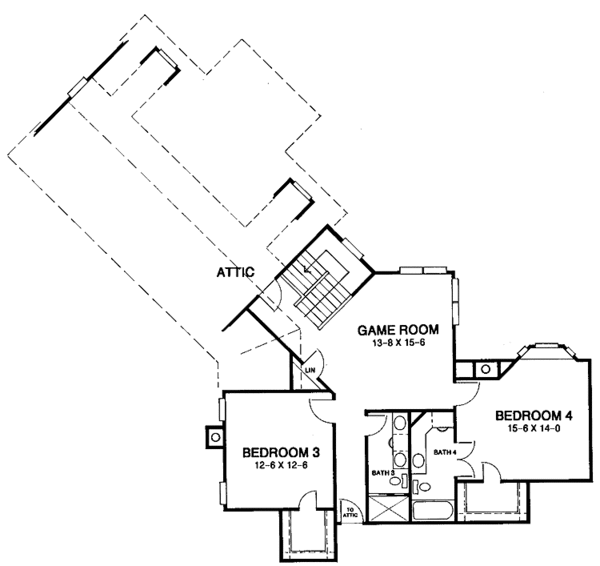 Dream House Plan - Traditional Floor Plan - Upper Floor Plan #952-32