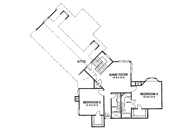 Architectural House Design - Floor Plan - Upper Floor for Traditional House Plan #952-32 - 4 bed, 4.5 bath