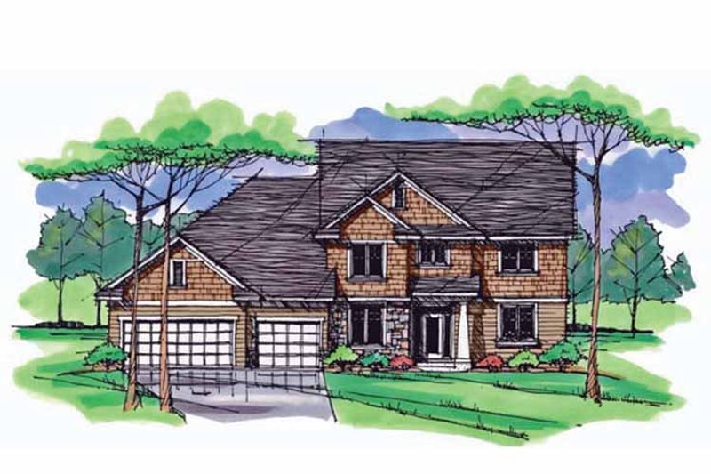 Home Plan - Colonial Exterior - Front Elevation Plan #51-1019