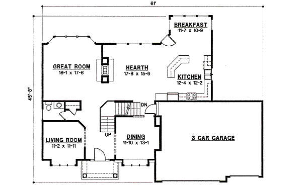 Traditional Floor Plan - Main Floor Plan #67-819