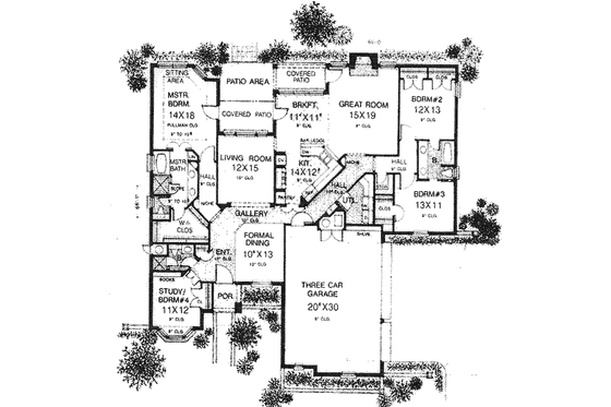 Floor Plan - Main Floor for European House Plan #310-828 - 4 bed, 3 bath