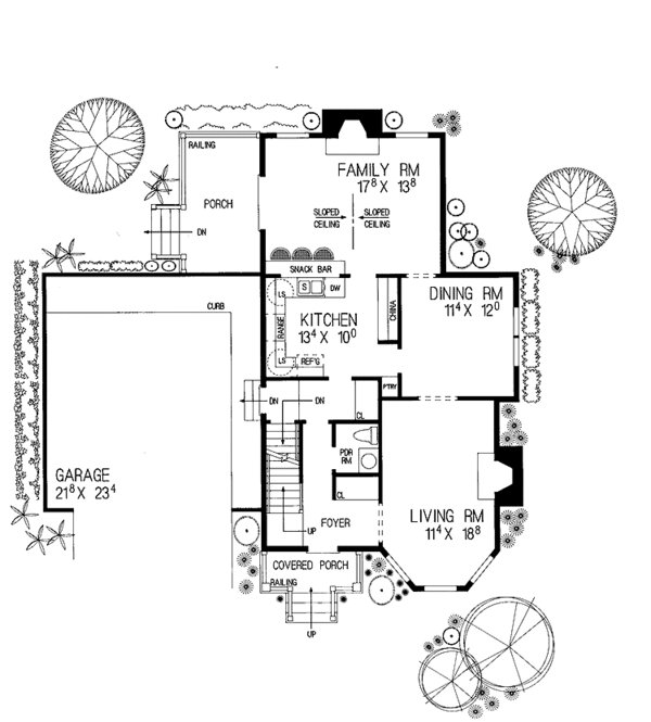 Dream House Plan - Victorian Floor Plan - Main Floor Plan #72-886