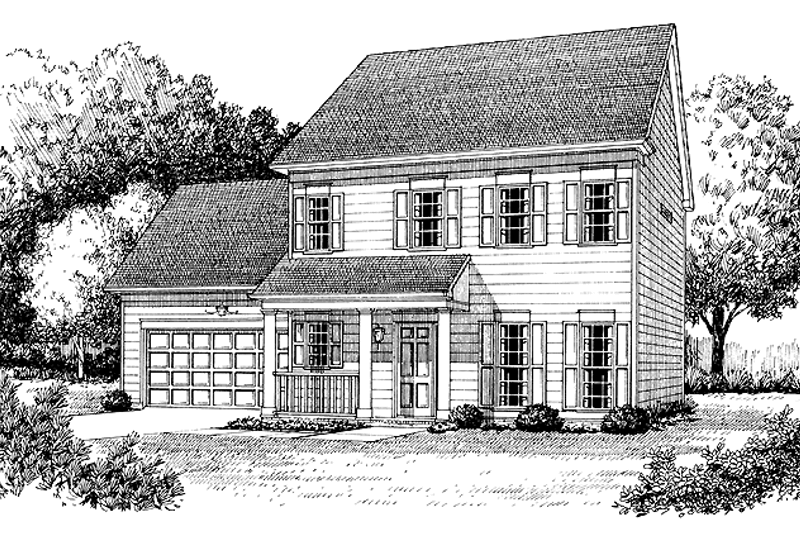 Architectural House Design - Colonial Exterior - Front Elevation Plan #453-277