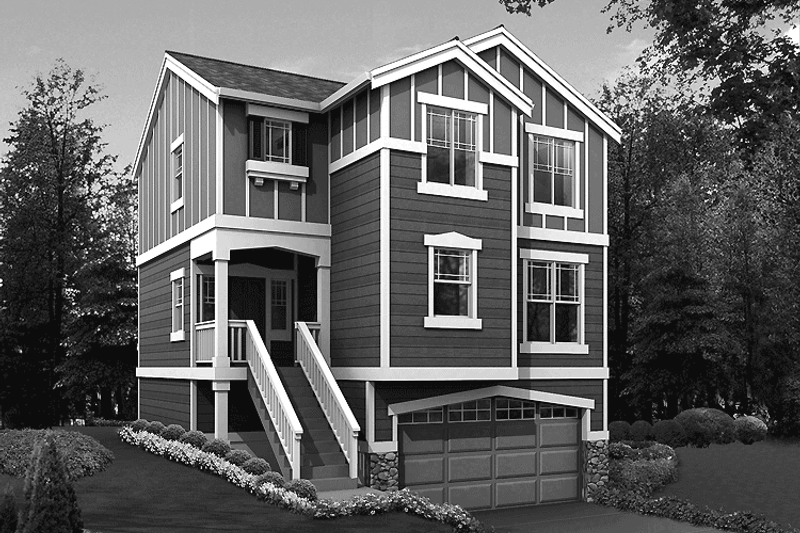 Architectural House Design - Craftsman Exterior - Front Elevation Plan #132-287