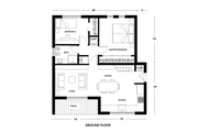 European Style House Plan - 3 Beds 2 Baths 1426 Sq/Ft Plan #542-13 