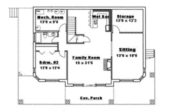 House Blueprint - Craftsman Floor Plan - Lower Floor Plan #117-841