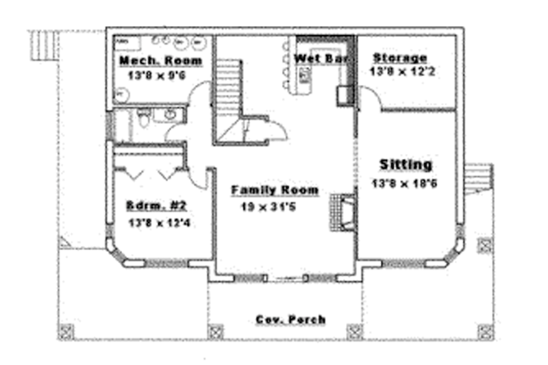 Dream House Plan - Floor Plan - Lower Floor for Craftsman House Plan #117-841 - 4 bed, 3.5 bath
