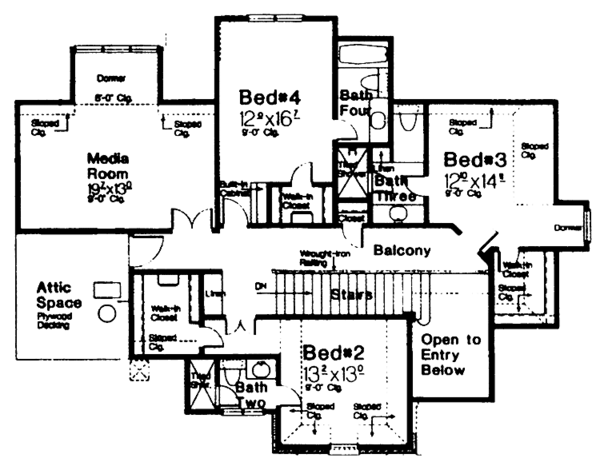 House Blueprint - Country Floor Plan - Upper Floor Plan #310-1227