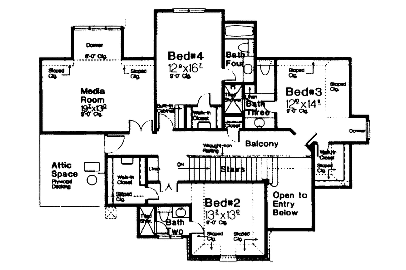 Dream House Plan - Floor Plan - Upper Floor for Country House Plan #310-1227 - 5 bed, 5.5 bath