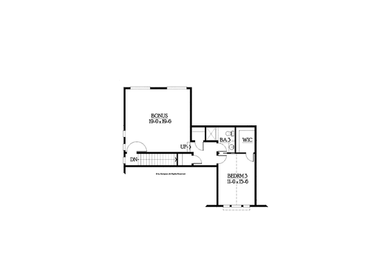 Floor Plan - Upper Floor for Ranch House Plan #132-553 - 3 bed, 3.5 bath