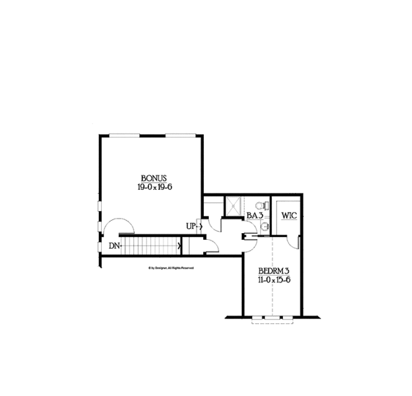 Architectural House Design - Ranch Floor Plan - Upper Floor Plan #132-553
