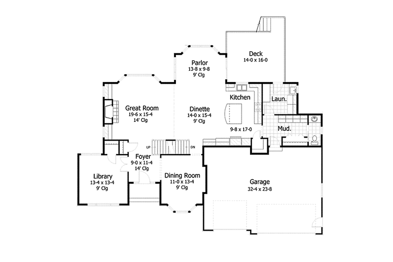 Dream House Plan - Floor Plan - Main Floor for Traditional House Plan #51-1127 - 3 bed, 2.5 bath
