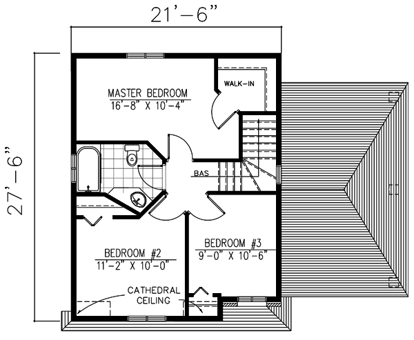 Cottage Floor Plan - Upper Floor Plan #138-186