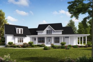 Exterior - Front Elevation 3 for Farmhouse House Plan #54-390 - 4 bed, 4.5 bath