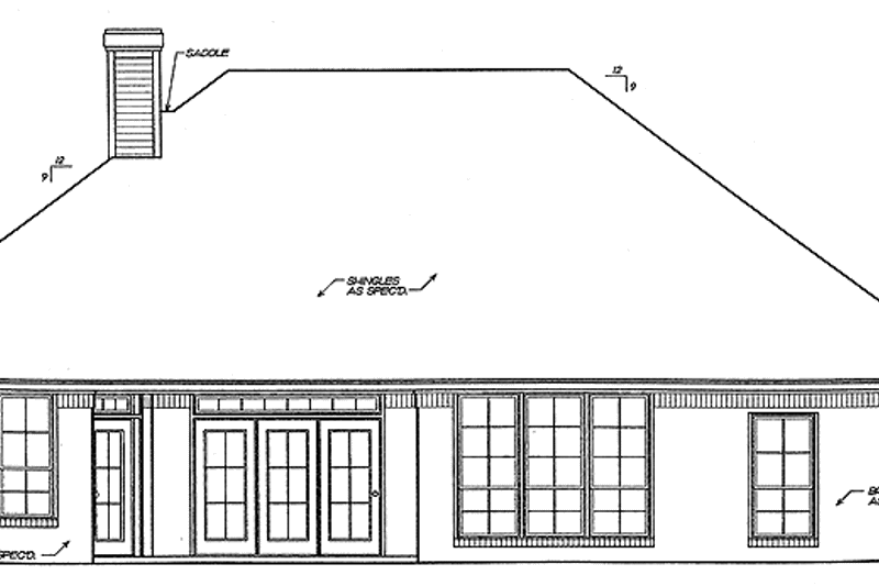 Architectural House Design - Exterior - Rear Elevation for European House Plan #310-1137 - 3 bed, 2 bath