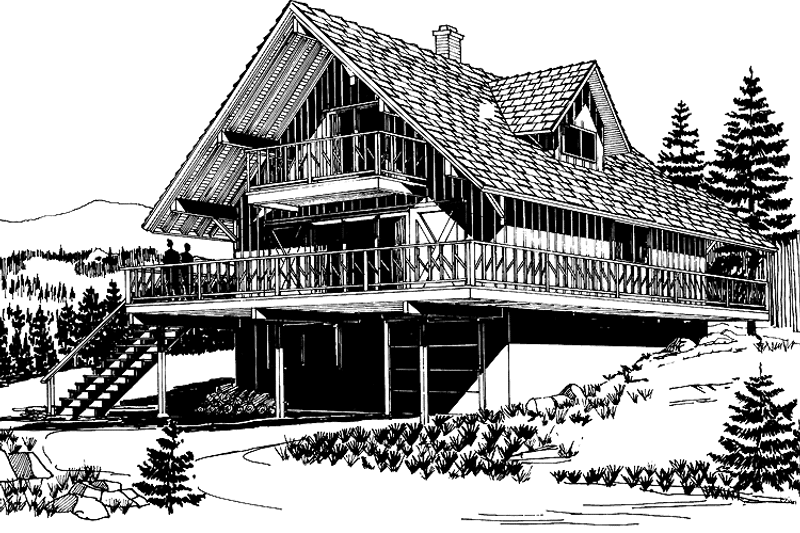 Architectural House Design - Exterior - Front Elevation 3 for Contemporary House Plan #320-762 - 3 bed, 1.5 bath
