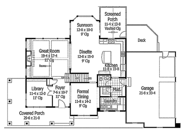 Dream House Plan - Traditional Floor Plan - Main Floor Plan #51-1112