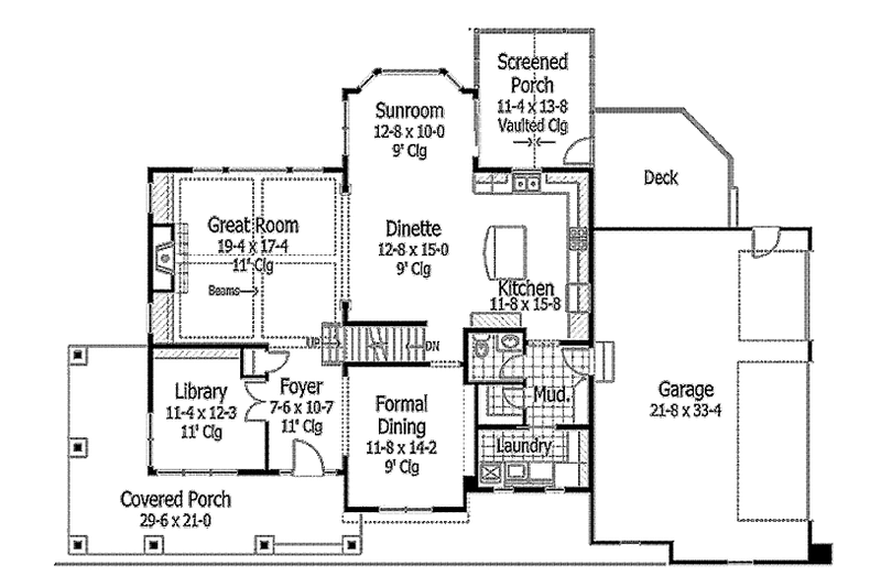 Home Plan - Floor Plan - Main Floor for Traditional House Plan #51-1112 - 4 bed, 3.5 bath